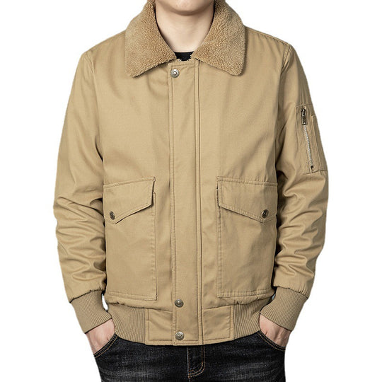 Herren Teddygefütterter Pilotenblouson im Worker‑Style mit Ärmeltasche und Pattentaschen Nord Taschen
