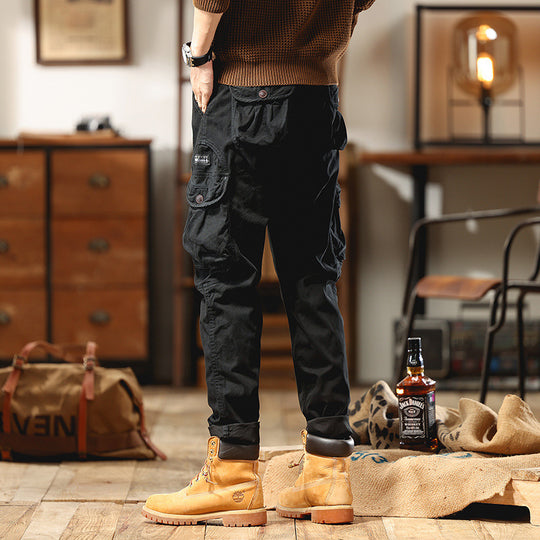 Herren Slim-Fit Cargo-Hose aus Baumwoll-Twill mit Multifachtaschen Nord Taschen