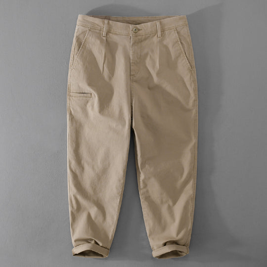 Herren Konische Baumwoll-Chino mit Cargo-Tasche und gekrempeltem Saum Nord Taschen
