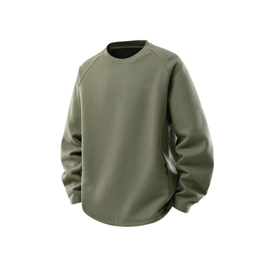 Herren Waffelstruktur-Thermo-Sweatshirt mit Raglanärmeln und Reißverschlusstaschen Nord Taschen