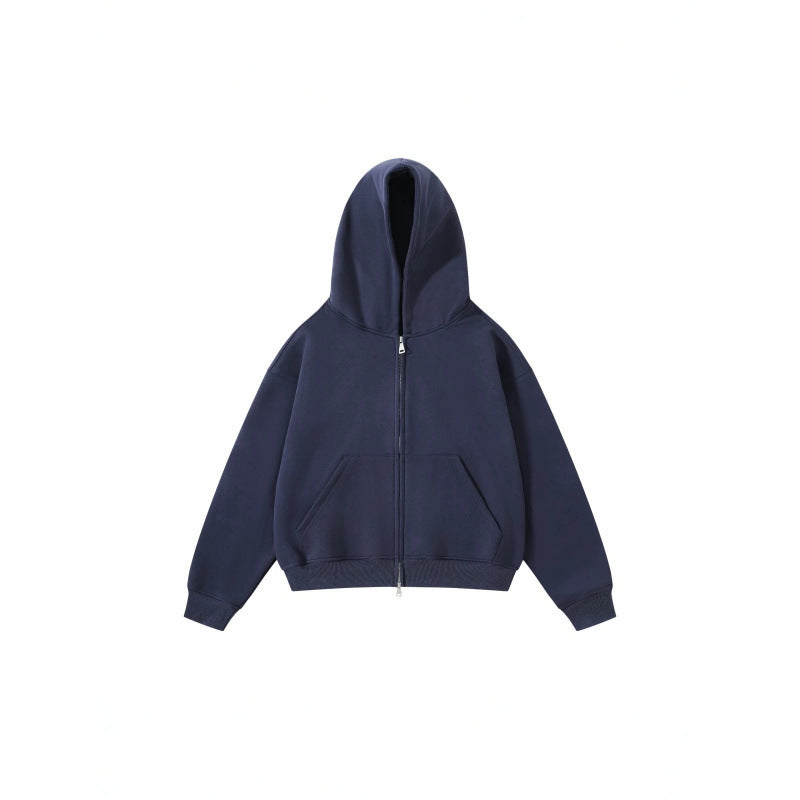 Unisex Oversize Kapuzenjacke mit durchgehendem Reißverschluss und Kängurutaschen aus Baumwoll-Fleece Nord Taschen