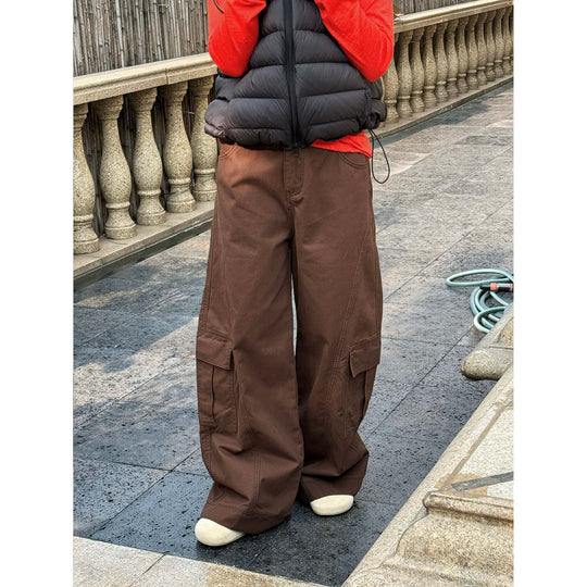 Damen Weite Cargo-Baggy-Hose mit großen Pattentaschen Nord Taschen