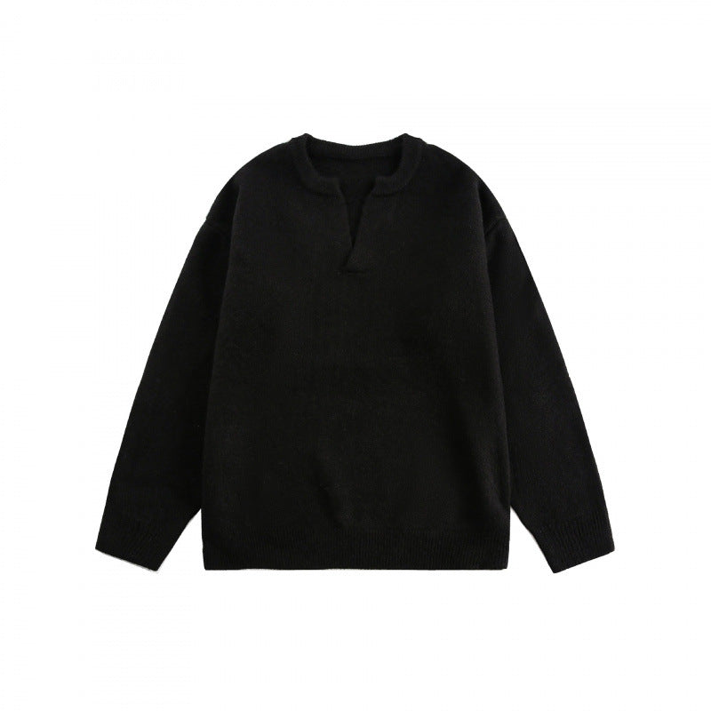 Unisex Boxy-Feinstrickpullover mit halber Henley‑Öffnung, Rundhals und gerippten Abschlüssen Nord Taschen