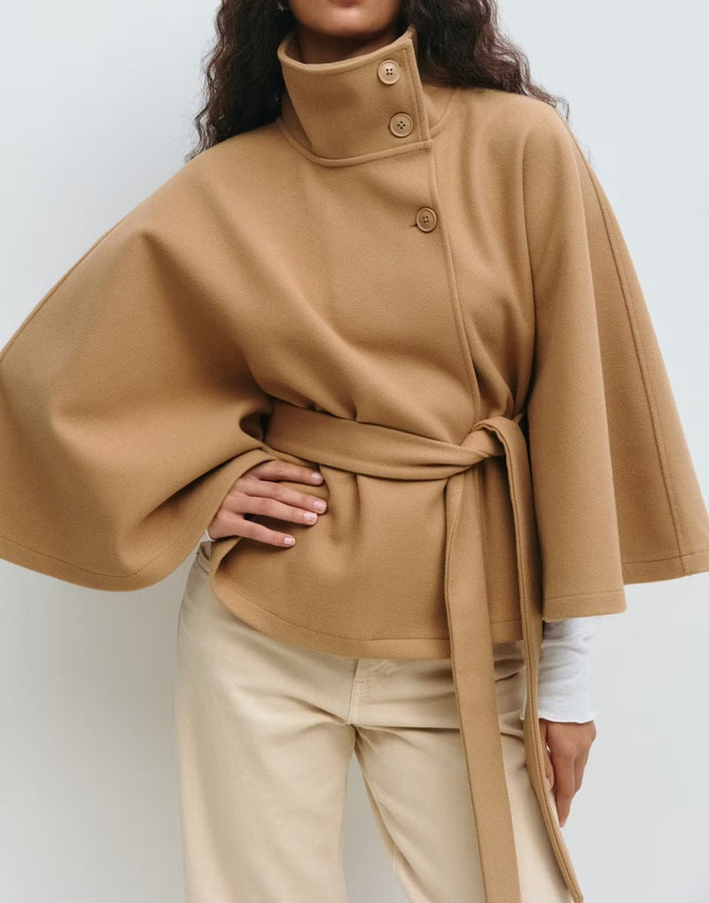 Damen Wickeljacke mit elegantem Stehkragen und weit geschnittenen Ärmeln Nord Taschen