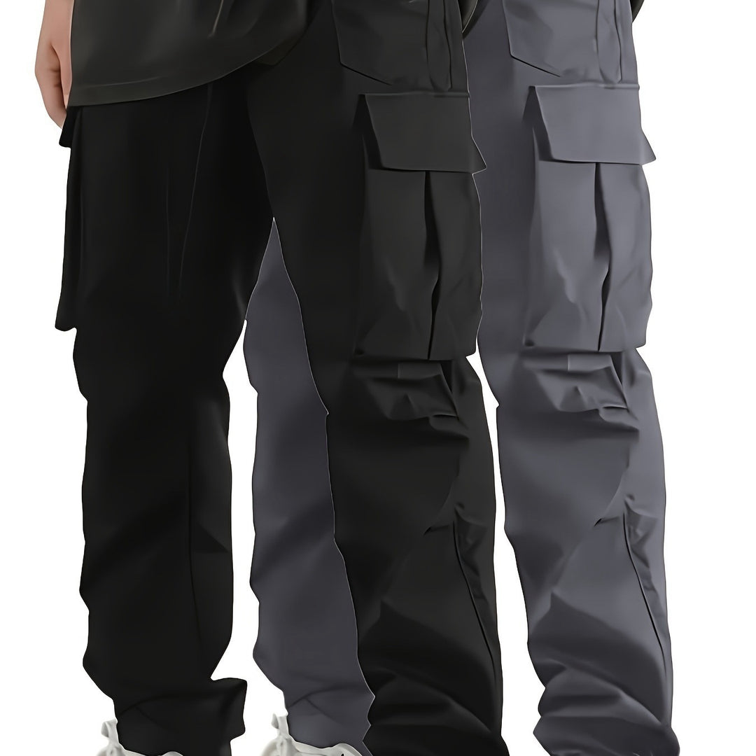 Herren Weite Cargo‑Hose im Baggy‑Cut mit Tunnelzugbund, Zipper‑Tasche & Klappfächern Nord Taschen