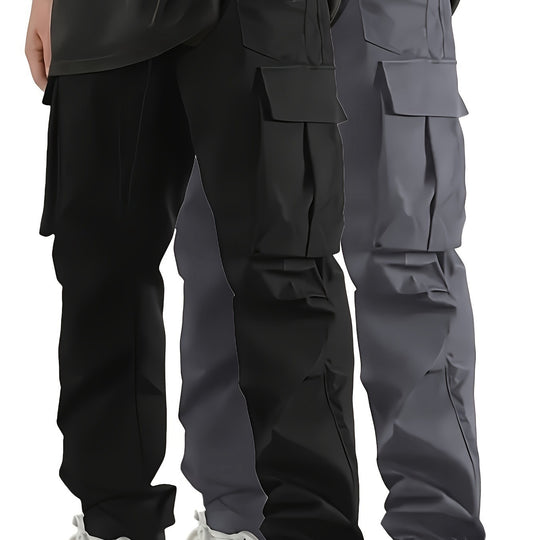 Herren Weite Cargo‑Hose im Baggy‑Cut mit Tunnelzugbund, Zipper‑Tasche & Klappfächern Nord Taschen