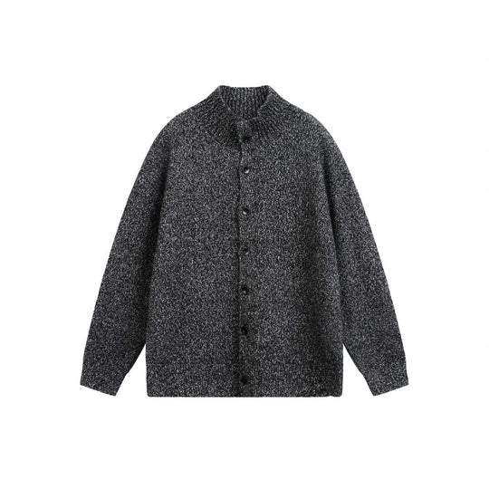 Damen Oversize-Strickjacke mit hochgezogenem Rippkragen und Holzknopfverschluss Nord Taschen