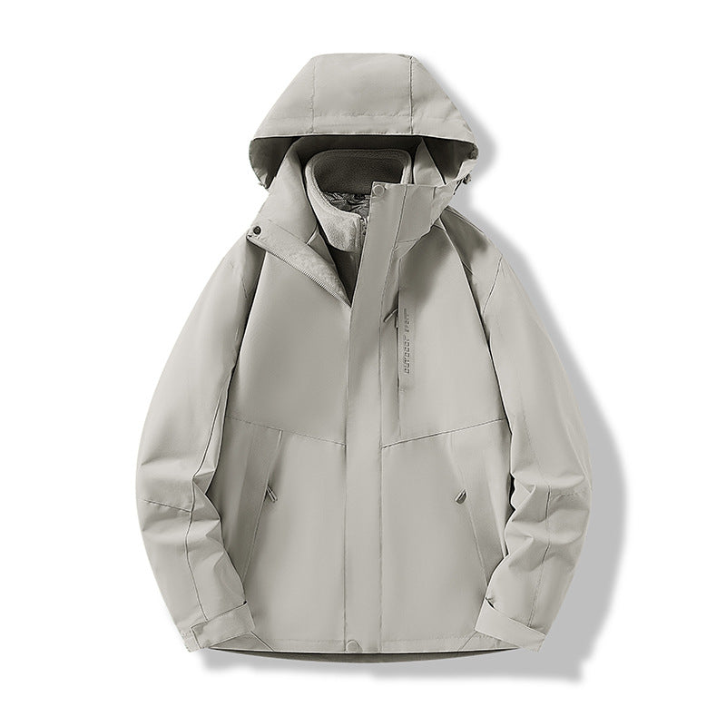 Herren Minimalistische City-Outdoorjacke mit verschweißten Nähten, verstellbarer Kapuze und Thermofutter Nord Taschen