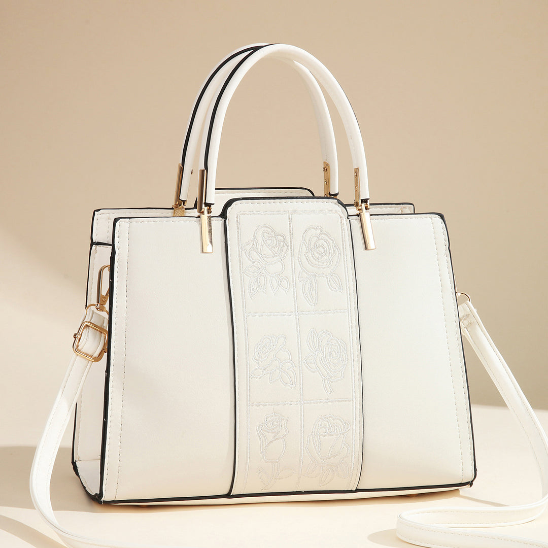Damen elegante Tragetasche mit floralem Stickdesign Nord Taschen