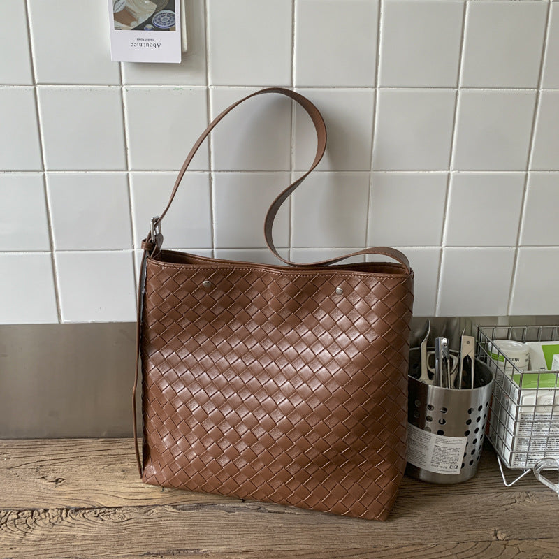 Damen Shopper Tasche mit strukturiertem Flechtmuster Nord Taschen