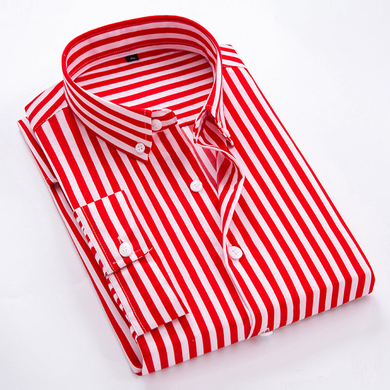 Herren gestreiftes Businesshemd mit Button-Down-Kragen und taillierter Silhouette Nord Taschen