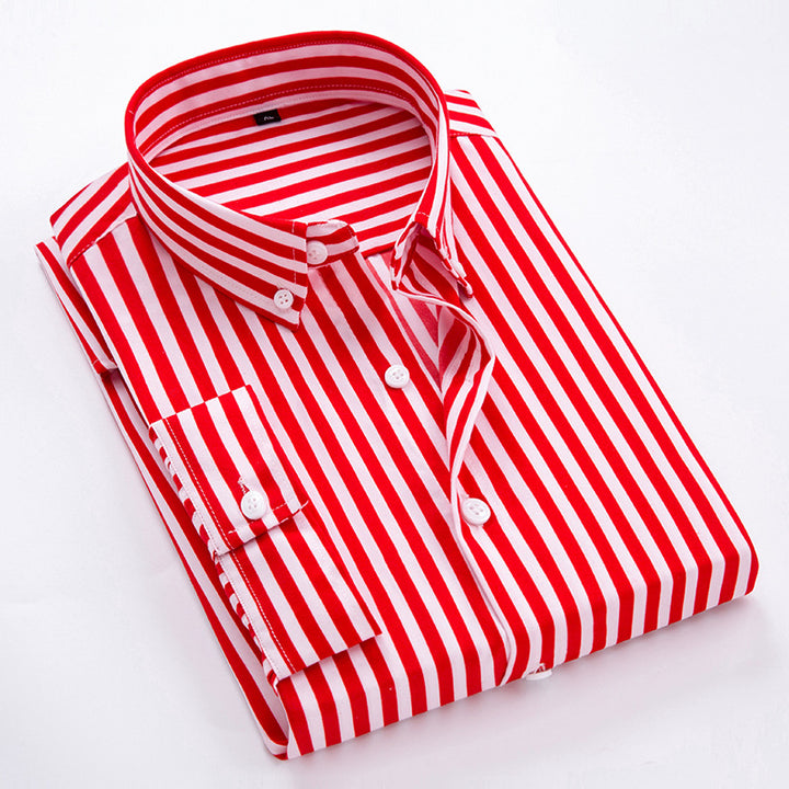 Herren gestreiftes Businesshemd mit Button-Down-Kragen und taillierter Silhouette Nord Taschen