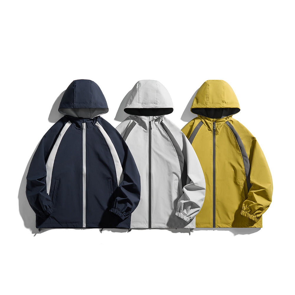 Herren Kapuzen-Windjacke im sportiven Colorblock-Design mit verstellbarem Saum Nord Taschen