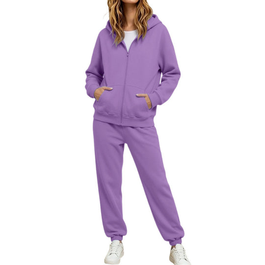 Damen Komfortabler Kapuzenpullover und Jogginghose Set Nord Taschen