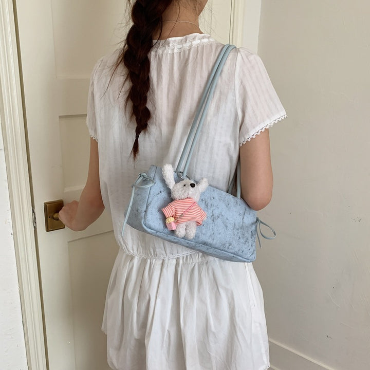 Damen Hobo-Tasche mit süßem Plüsch-Hängetier und einzigartigem Sternenmuster Nord Taschen