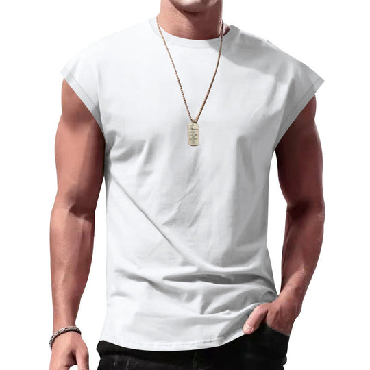 Herren nan lockeres ärmelloses Muskelshirt aus Baumwolljersey mit überschnittener Schulterpartie Nord Taschen