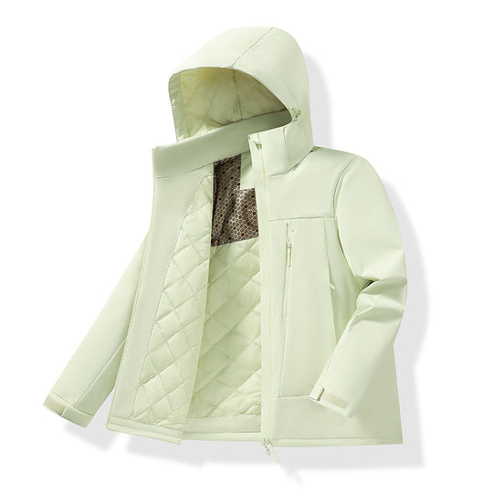 Herren Wasserabweisende gesteppte Thermo-Outdoorjacke mit Kapuze und verdeckten Reißverschlusstaschen Nord Taschen