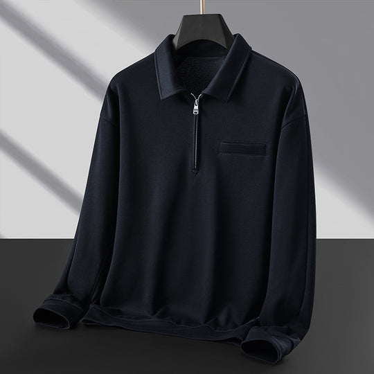 Herren Polo‑Sweatshirt mit halbem Reißverschluss und wärmendem Fleece-Innenfutter Nord Taschen