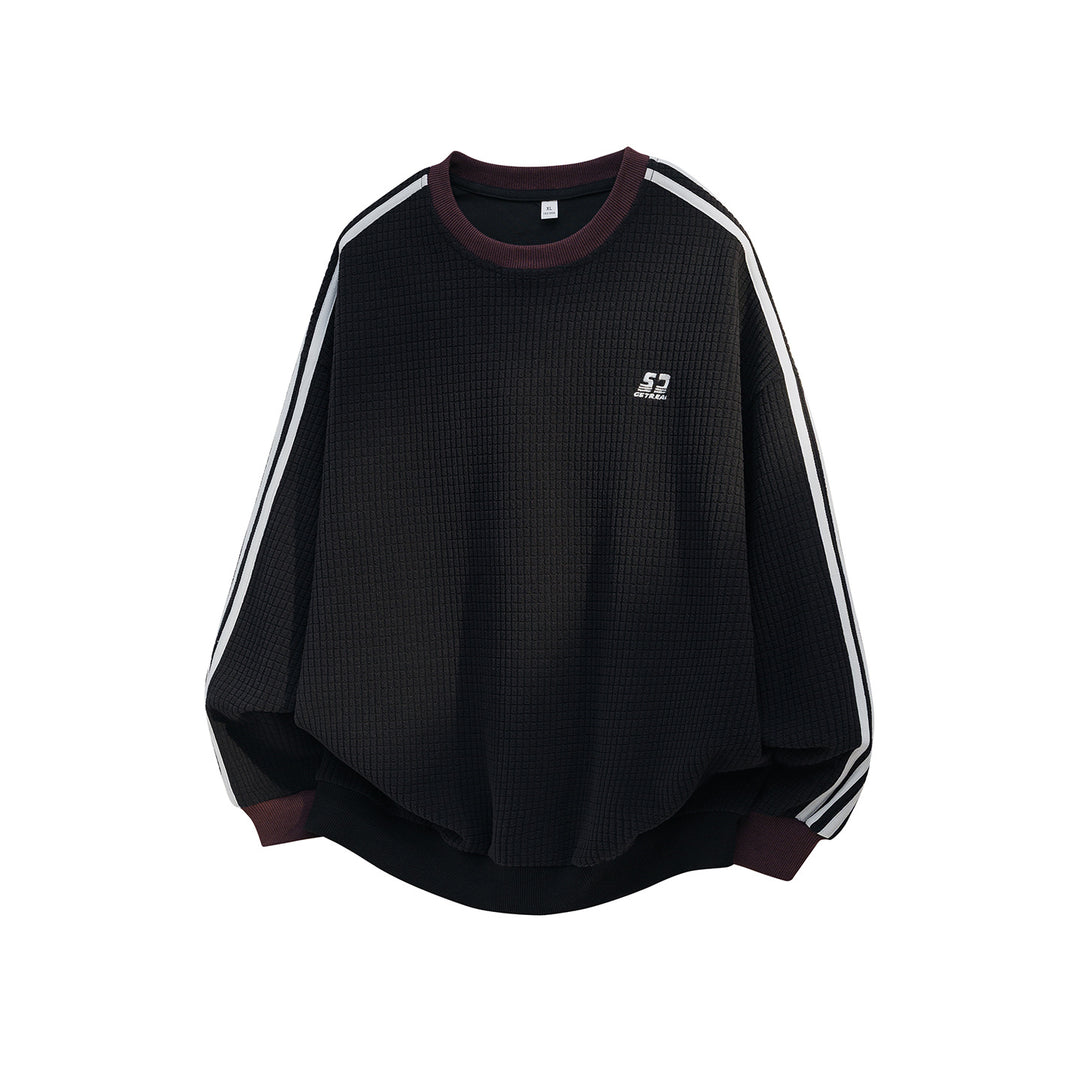 Unisex Oversize Sweatshirt mit Waffelstruktur, Kontraststreifen an Ärmeln und gerippten Bündchen Nord Taschen