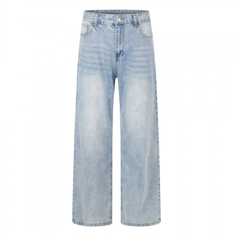 Damen Hochgeschnittene weite Jeanshose mit weitem Bein, Vintage‑Waschung und klassischem Taschen‑Design Nord Taschen