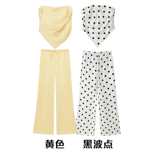 Damen Weite plissierte Loungehose mit elastischem Bund Nord Taschen