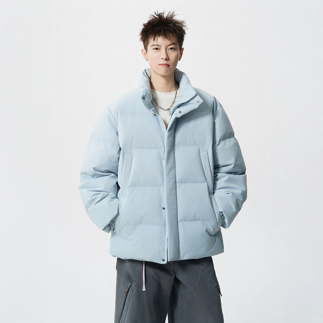 Herren Kurz geschnittene Oversize Steppjacke mit hohem Kragen Nord Taschen
