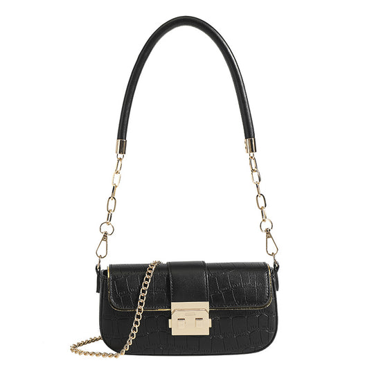Damen Clutch-Tasche mit raffinierter Krokodilprägung und elegantem Kettenverschluss Nord Taschen