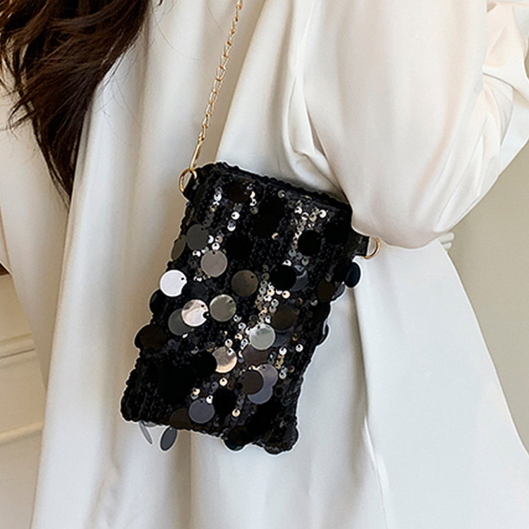 Damen glamouröse Clutch mit funkelnden Pailletten Nord Taschen