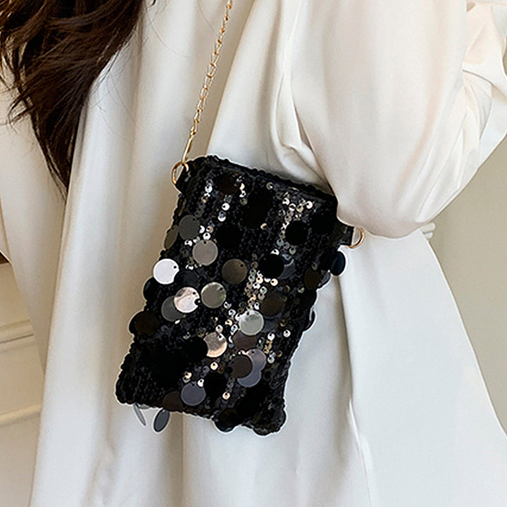 Damen glamouröse Clutch mit funkelnden Pailletten Nord Taschen