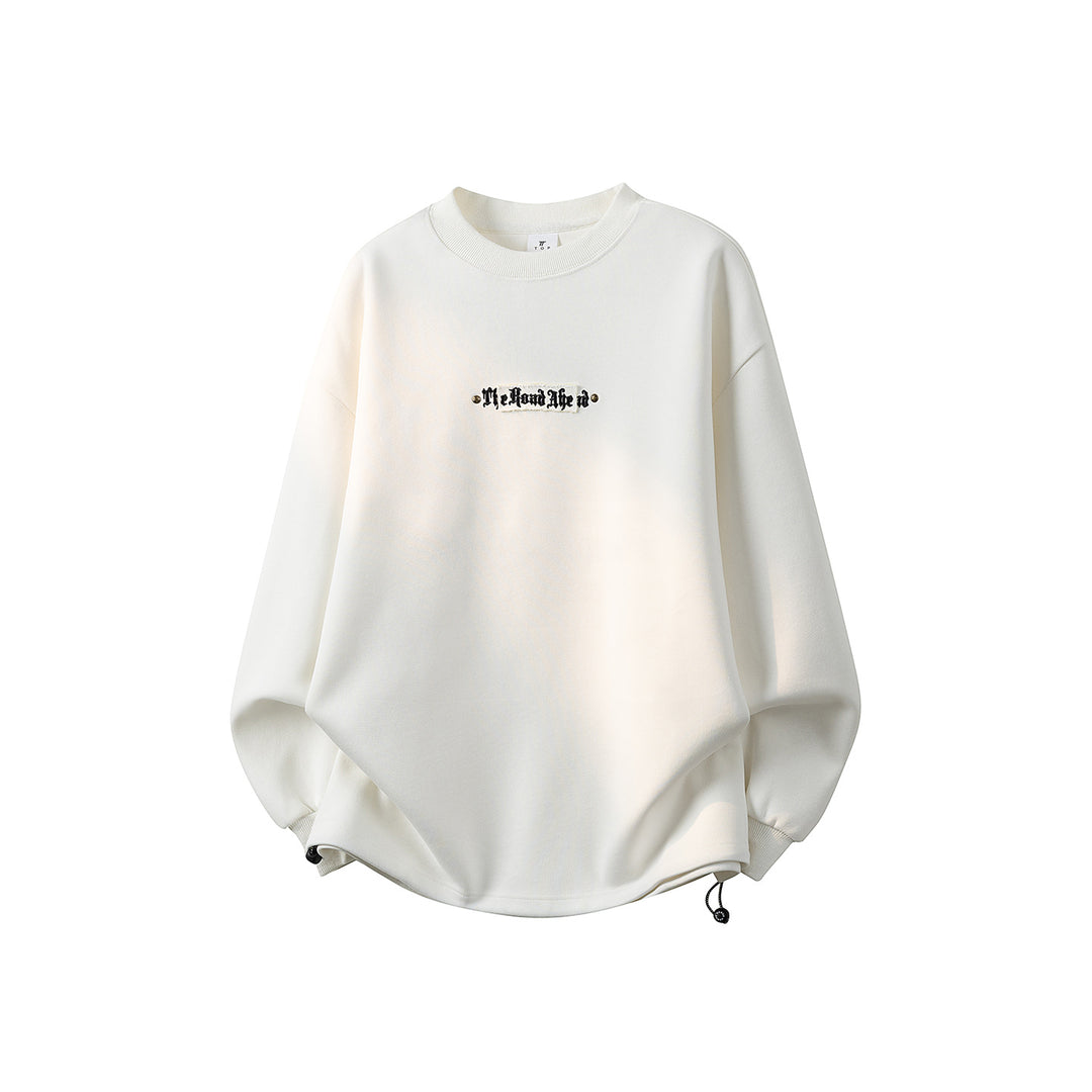 Damen Oversize-Sweatshirt mit gesticktem Schriftzug, abgerundetem Saum & überschnittener Schulter Nord Taschen