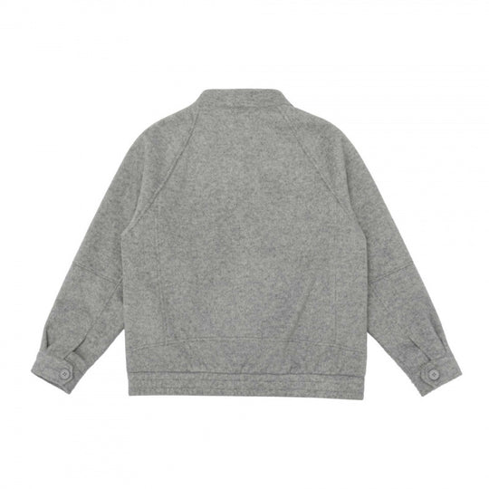 [Unisex] Boxy Wollmix-Zipjacke im Overshirt‑Stil mit kurzem Stehkragen Nord Taschen