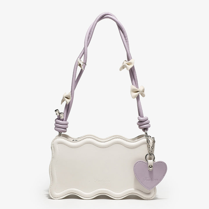 Damen Mini-Handtasche mit kreativem Wellenmuster und verspieltem Anhänger Nord Taschen