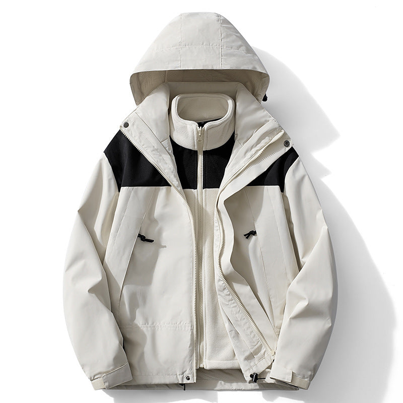 Herren zweilagige Softshell- und Fleece-Kombinationsjacke mit abnehmbarem Innenfutter und Kapuze Nord Taschen
