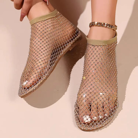 Damen transparente Ballerinas aus Netzmaterial Nord Taschen