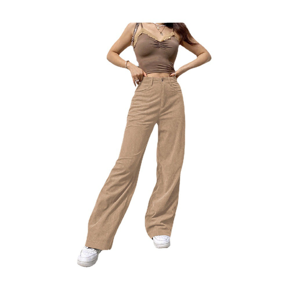 Damen Hochtaillierte weite Bundhose im Retro-Stil Nord Taschen