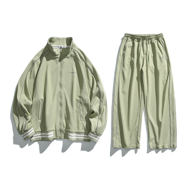 Unisex Sportive Track-Jacke im Oversize-Schnitt mit Stehkragen, Kontrastpaspeln und Rippbündchen Nord Taschen