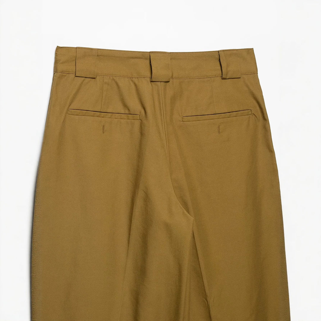 Damen Hochtaillierte weite Bundfaltenhose mit geradem Bein und Eingrifftaschen Nord Taschen
