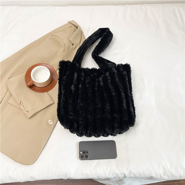 Damen elegante Umhängetasche mit luxuriösem Plüsch-Design Nord Taschen