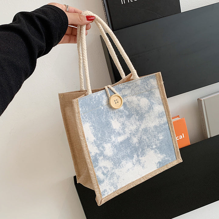 Damen Jute-Tragetasche mit elegantem Gewebe und robusten Schnüren Nord Taschen