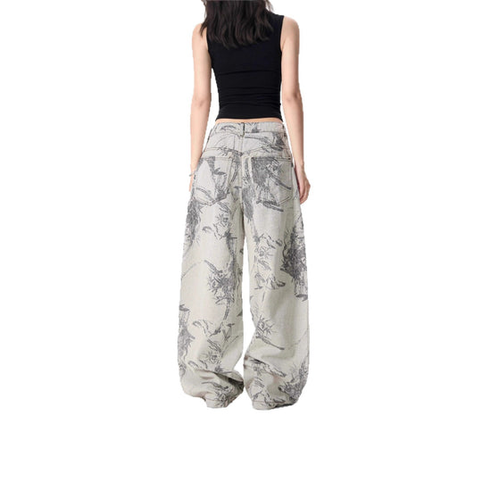 Damen Weitgeschnittene Designer-Jeans Nord Taschen