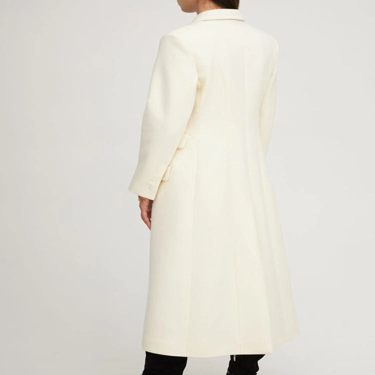 Damen Langmantel im minimalistischen Blazer‑Stil mit verdeckter Knopfleiste und dreifacher Pattentasche Nord Taschen