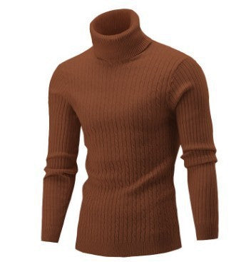 Herren Taillierter Thermo-Rollkragenpullover mit Zopf- und Rippstrickstruktur Nord Taschen