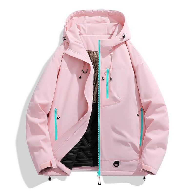Damen Wasserdichte isolierte Softshell‑Thermojacke mit Kapuze und Multifunktionstaschen Nord Taschen