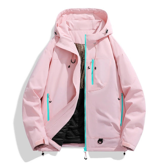 Damen Wasserdichte isolierte Softshell‑Thermojacke mit Kapuze und Multifunktionstaschen Nord Taschen