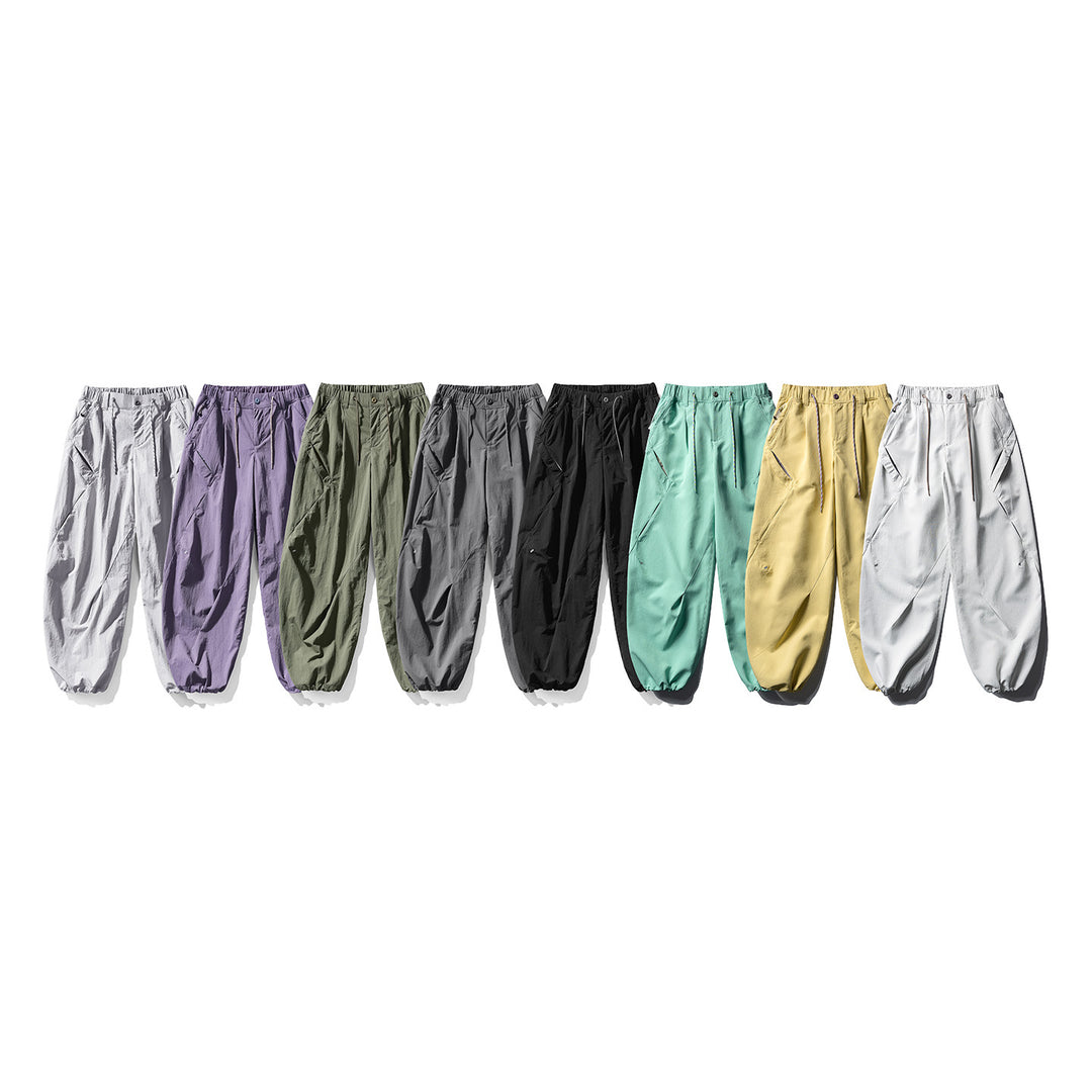 Herren Baggy-Cargohose mit asymmetrischen Eingriffstaschen, Tunnelzugbund und elastischen Knöchelabschlüssen Nord Taschen