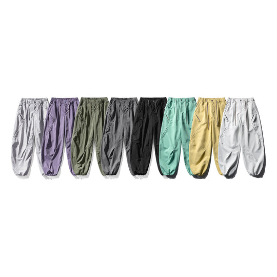 Herren Baggy-Cargohose mit asymmetrischen Eingriffstaschen, Tunnelzugbund und elastischen Knöchelabschlüssen Nord Taschen