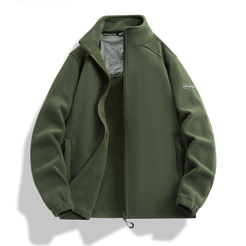 Herren Fleecejacke mit Stehkragen, Windabweisender Microfleece und Reißverschlusstaschen Nord Taschen