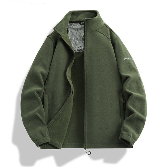 Herren Fleecejacke mit Stehkragen, Windabweisender Microfleece und Reißverschlusstaschen Nord Taschen