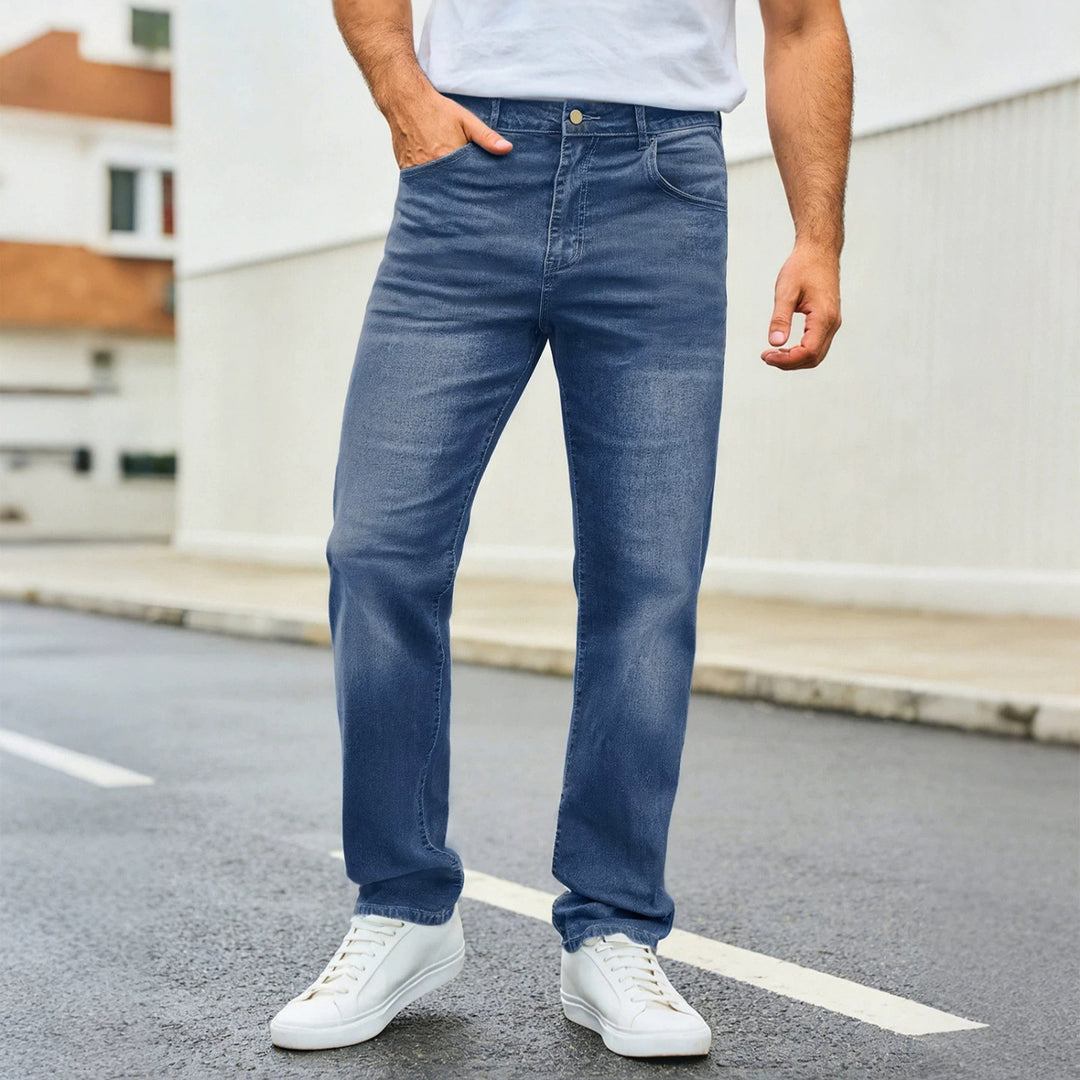 Herren lässige Straight-Leg-Jeans mit mittlerer Bundhöhe und Komfortstretch Nord Taschen