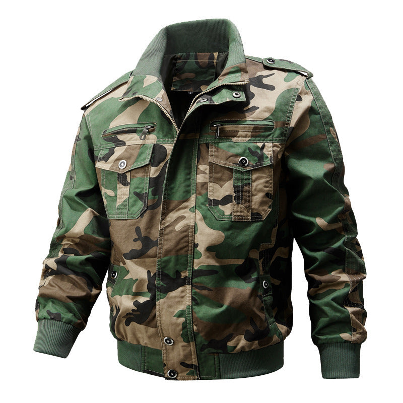 Herren robustes Canvas-Pilotblouson mit Rippenbündchen und Schulterpatten Nord Taschen